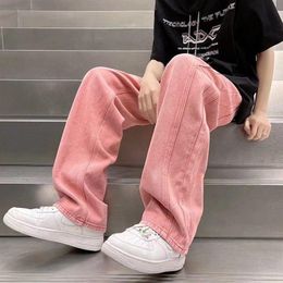 Men's Jeans Summer Pink Men Fashion Harajuku Casual Baggy Streetwear Hip Hop Loose Straight Denim Pants Mens Trousers S-3XLMe307r