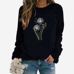 Women's Hoodies Dandelion Print Casual Fashion Sweatshirt Top Light Jackets Women Sweatshirts Fitness Hoodie