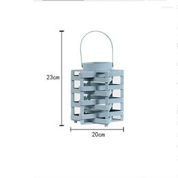 Candle Holders Modern Simple Wooden Six Star Portable Lantern Creative Courtyard Home Furnishing Decoration Balcony