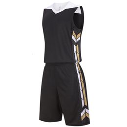 Laufsets Basketball -Trikots Anzug College Männer Uniformen Sport Print ärmellose Training 2pcs Shirt Shorts atmungsaktives benutzerdefiniertes Set 230821