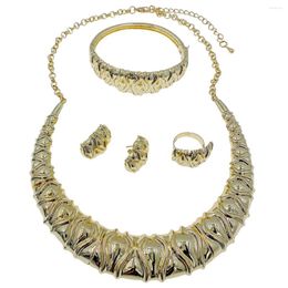 Necklace Earrings Set Dubai Long Fashion For Womens Anniversary Gift Creative Bracelet Ring Wedding Accessories