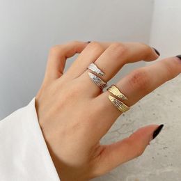 Cluster Rings Silvology 925 Sterling Silver Tin Foil Texture Korea Style Concave And Convex Surface For Women Minimalist Jewellery