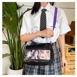 Evening Bags Women Japanese Cute Funny Small Mobile Phone Bag Girl Student Transparent Shoulder Cartoon Animation Crossbody Female