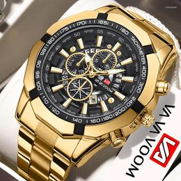 Wristwatches Luminous Military Watch For Men Sport Fashion Waterproof Stainless Steel Quartz Date Mens Watches 2023