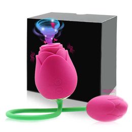 Massager Rose Shape Clitoral Sucking Vibrator Powerful Clitoris Stimulator Vacuum Sucker Female Love Vibrating Eggs for Adults 18