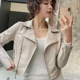 Women's Leather Autumn Short Slim Faux PU Coat Women Biker Motorcycle Jacket Casual Streetwear Ropa De Mujer 2023 Spring