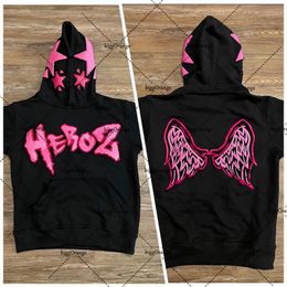 Men s Hoodies Sweatshirts Retro Gothic Fashion 3D Wings Letter Oversized Pullover Women Y2K Street K Hip Hop Harajuku Versatile Hoodie Sweater 230822