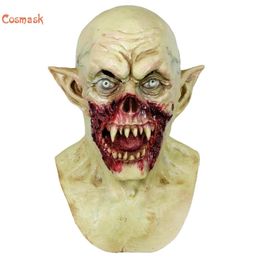 Cosmask Halloween Horror Full Face Mask Creepy Scary Zombie Latex Mask Costume Party Props Q0806203m