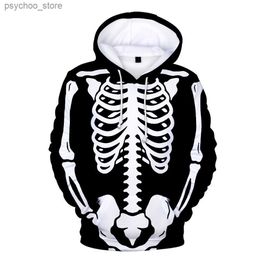 Men's Hoodies Sweatshirts 2023 3D Printing Men's Hoodie Skull Hip Hop Street Clothing Adult Men's Halloween Pattern Men's Sweatshirt Hoodie Q230822