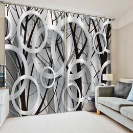 Curtain Custom Black Branch Curtains 3D Set For Bed Room Living Office El Home Wall Decorative