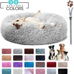 kennels pens Fluffy Dog Bed Cushion Dog Mat Long Plush Bed for Small Large Dogs Supplies Pet Winter Warm Bed Puppy Sleeping Bed Claming Dogs 230821