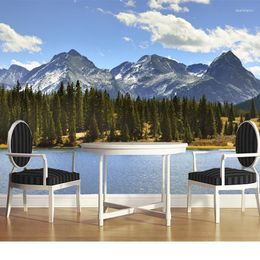 Wallpapers Custom Natural Scenery Wallpaper Mountains And Lakes 3D Po For Living Room Bedroom Background Wall Pvc