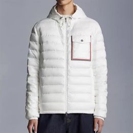 Chest Pocket Lightweight Mens Down Jacket Arm Badge Hooded puffer jacket Fashion Designer Winter coat Size 1--52903