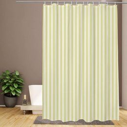 Shower Curtains BGENG Solid Curtain Light Yellow Stripes Fabric Morden Soft Lightweight Waterproof 72x72 Inches