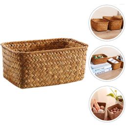 Dinnerware Sets Portable Storage Case Seagrass Basket Small Toy Decorative Bin Woven Baskets For