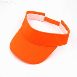 2019 Hot Sale Men Women Summer Solid Visor Sun Plain Hat Fashion Ajustable Empty top Unisex Sunscreen Cap L230821
