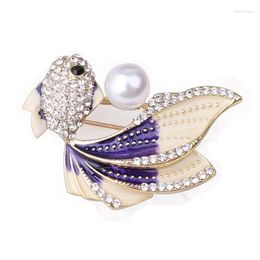 Brooches Style Simple Colour Enamel Brooch Female Sweater Shawl Pin Accessories High-grade Koi Goldfish Breast Pins Scarf Buckle