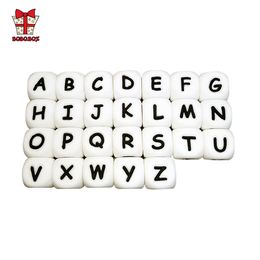 Teethers Toys BOBOBOX 10Pcs Silicone English Alphabet Beads Letter BPA Free Material For DIY Baby Teething Necklace Teether 230822