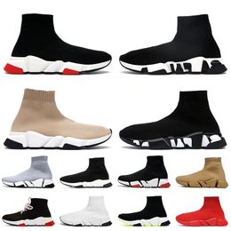 Top Moda Mulheres Mens Designer Sock Sapatos Ao Ar Livre Esportes Casual Sapato Treinadores Nuvem Branco Preto Vermelho Bege Lace-Up Flat Runners Designers Meias Sapatilhas Tamanho 36-45