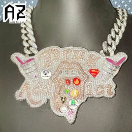 Strands Strings Hip Hop Custom Pendants Necklace Iced Out AAA Zircon Bling Goth Jewellery DIY personal Gift 230822