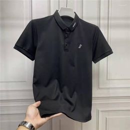 Men's Polos Plain Polo T-shirt Stylish Loose Top Casual Clothes Vintage With Collar Mens Tee Shirts Original Streetwear