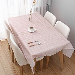 Table Runner INS Waterproof Tableware Pad PVC Cloth Fresh Lattice Pattern Coffee Cover Mat Oil-proof Anti-scald Soft Tablecloth