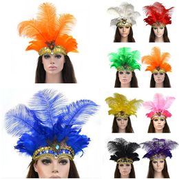 Hair Accessories Fashion Accessories Hair Band Indian Peacock Feather Headdress Hair Headpieces Headband For Adults And Kids Halloween Carnival 230821