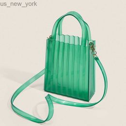 Totes 2023 New Fashion Summer PVC Transparent Women Handbag Korean Jelly Shoulder Bag Vintage High Quality Luxury Top Handle Bag Bolsa HKD230822