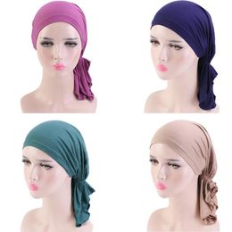 Muslim Women Hair Loss Hat Turban Chemo Cancer Modal Elastic Pirate Hat Headscarf Inner Bonnet Beanies Skullies Headwrap New293h