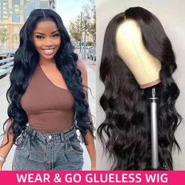 Synthetic Wigs Wear And Go Glueless Human Hair Wig Body Wave Lace Closure Wigs Easy To Instal Peruvian Body Wave PreCut HD Lace Wig 230822