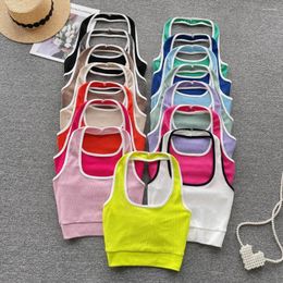 Women's Tanks Sexy Halter Sports Camis Basic Chic Backless Tank Top Korean Fashion Crop Summer Women Y2k Casual Sweet Corset Bustier