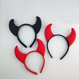 Hair Accessories Animal Black Devil Horn Headband Kids Adults Boy Girl Cosplay Headwear Halloween Birthday Party Gift Hair Accessories 230821