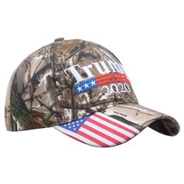 2020 MAGA Baseball Cap Camo Embroidered Hat Keep Make America Great Again Cap US Stock Adult Adjustable Suncreen Hat 58cm208s