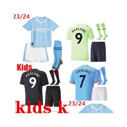 Yoga Outfit 2023 2024 Haaland City Soccer Jerseys Grealish Sterling Mans Cities Mahrez De Bruyne Foden Kids Footbal Kit Football Kit Dhhgq