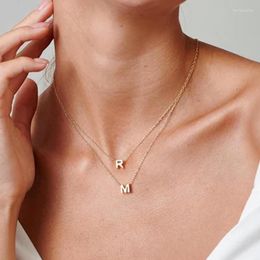 Pendant Necklaces Fashion Initial Necklace Gold Colour Cut Letters Single Name Choker For Women Jewellery Gift Drop 2023