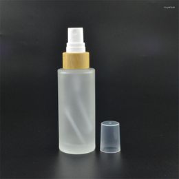 Storage Bottles 50pcs 30ml Translucent Frosting Glass Spray Bottle With Bamboo Pump Head