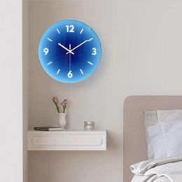 Wall Clocks Frameless Clock Modern Simple 12-inch Battery-operated With Tempered Glass Quiet Quartz Movement For Stylish