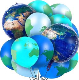 Other Event Party Supplies Earth Global World Map Latex Balloons Set for Travel Theme Space Day Decoration Teaching 230821