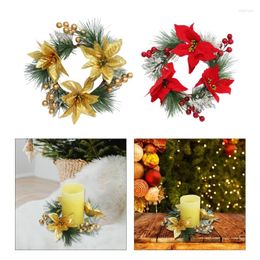 Candle Holders Artificial Thanksgiving And Christmas Simulation Flower Holder Rings For Indoor Outdoor Use