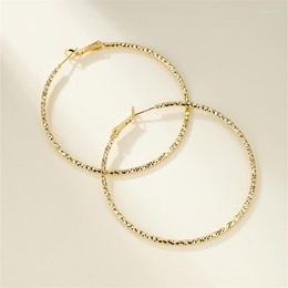 Hoop Earrings 2023 Big Circle White Crystal Gold Colour Round For Women Trendy Daily Jewellery