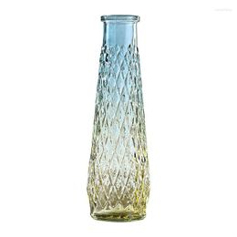 Vases Small Fresh Retro Relief Clear Glass Vase Living Room Floral Arrangement Home Office Table Decoration