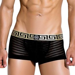 Male underwear underpants ropa interior hombre boxer men breathable mesh boxer para hombre calzoncillo hombre cueca masculina LJ20290p