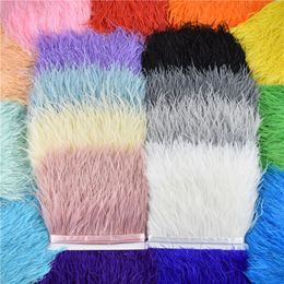 Other Hand Tools 1Meters Natural Ostrich Feather Fringe Trim 8-10cm Coloured Fluffy Feathers Dress Sewing Trimmings Clothes Decor Party Decoration 230821