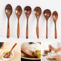 Spoons Japanese Style Wooden Spoon Mixing Rice Salad Long Handle Dessert Condiment Sugar Salt Spice Tableware Kitchen Tools