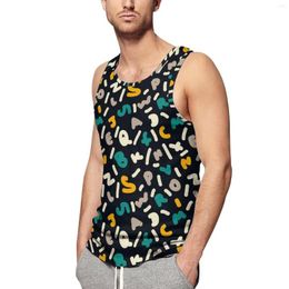 Men's Tank Tops Fun Letter Top Colourful Letters Print Trendy Summer Gym Mens Design Sleeveless Shirts Plus Size 4XL 5XL