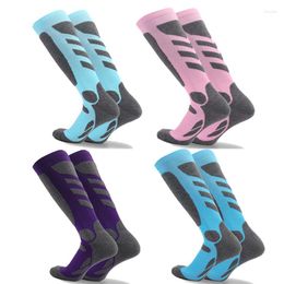 Sports Socks Performance Mountaineering Ski Compression Knee High Thermal Cushion Women Men For Skiing Snowboarding Cold Weather