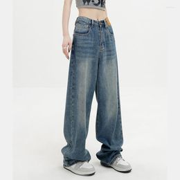 Women's Jeans Women Loose Straight Wide Leg Denim Pants Lady Hip Hop Streetwear Skateboard Neutral Trousers Mopping Cargo