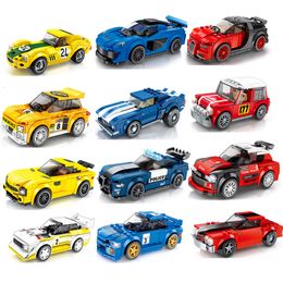 Diecast Model car 67 models City Racing Car Speed Champion Sports Building Blocks Bricks Classic Rally Super Racers Great Vehicles kits toys 230821