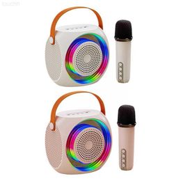 Speakers Mini Portable Bluetooth Speaker Wireless For And Kids With Led Light Home Party Karaoke Supports Card/US R230621 L230822