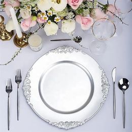 High Quality Plastic Gold Charger Plate For Wedding Table Decorative